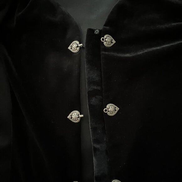 Vintage R&M Richards Dark Academia Black Silver Whimsigoth Velvet Top Blazer 6P - Picture 6 of 11